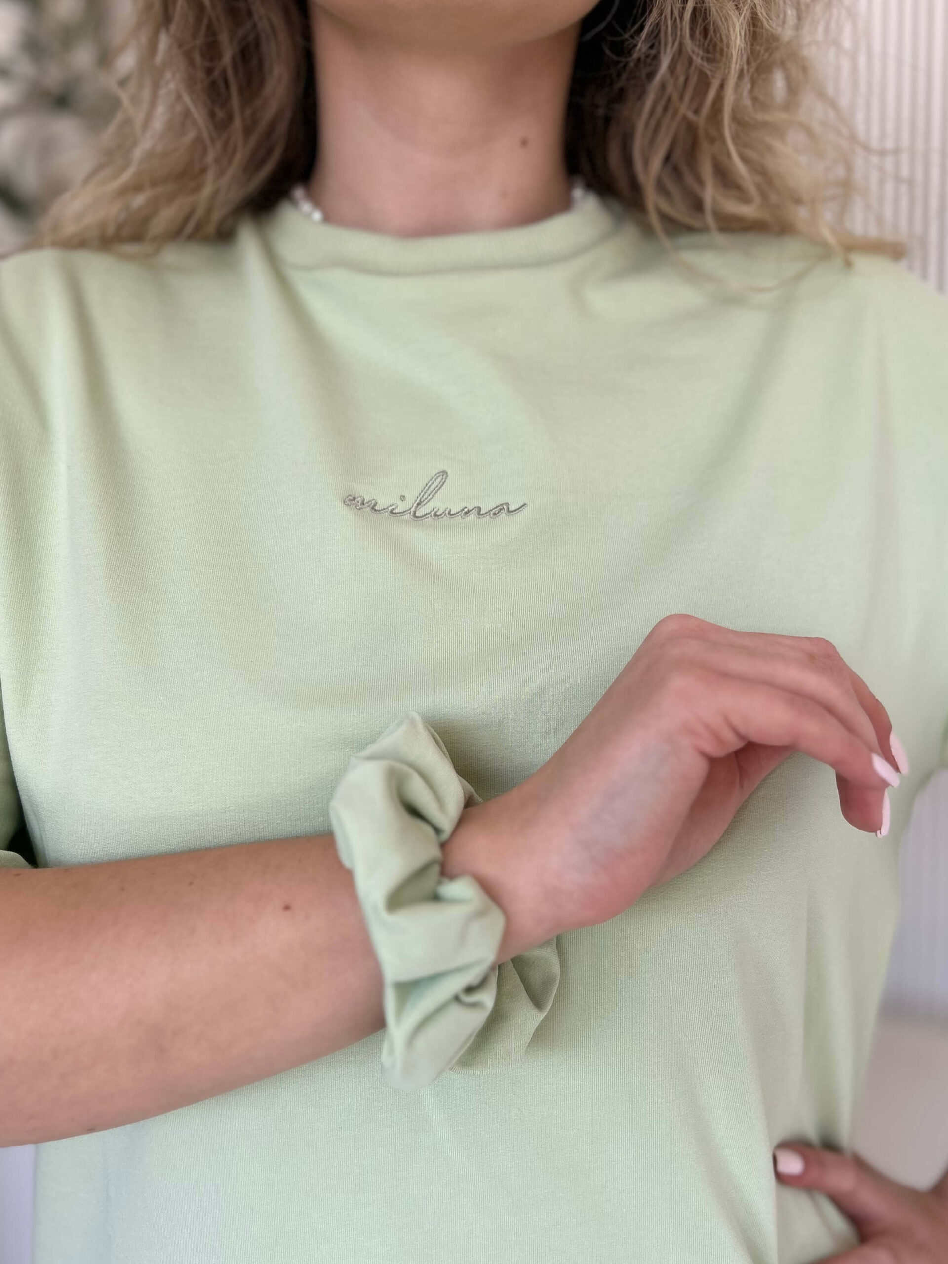 T- SHIRT MILUNA OVERSIZE pistacja - obrazek 2
