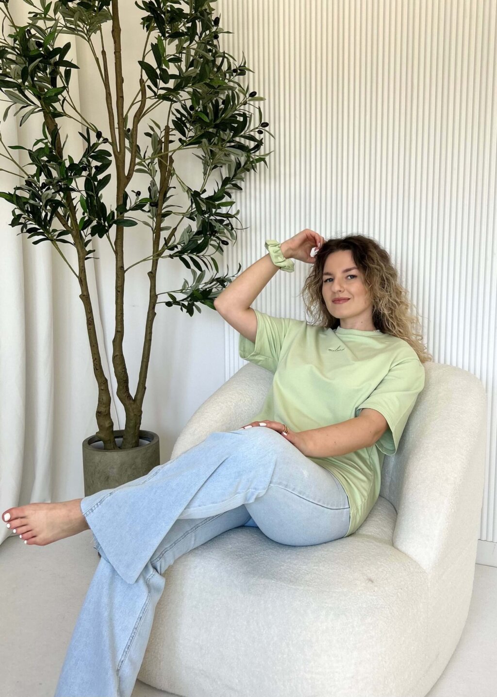 T- SHIRT MILUNA OVERSIZE pistacja