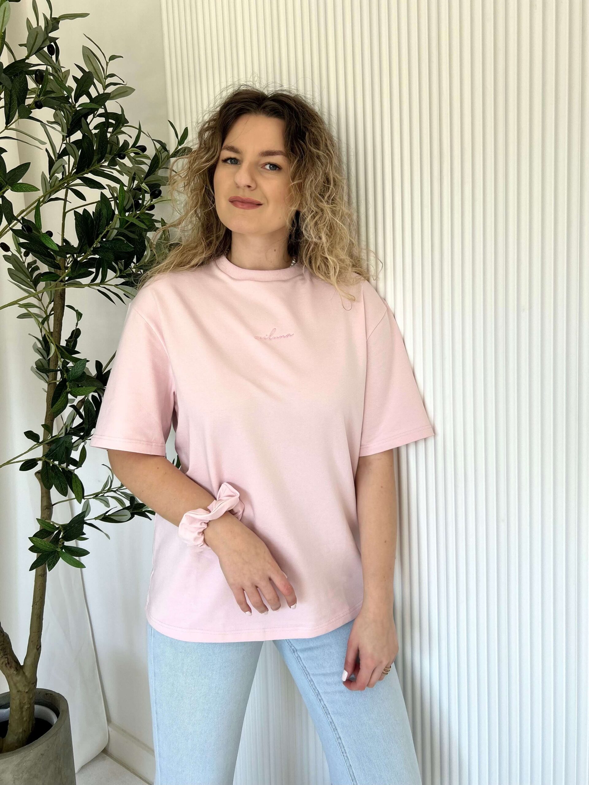 T- SHIRT MILUNA OVERSIZE róż - obrazek 2