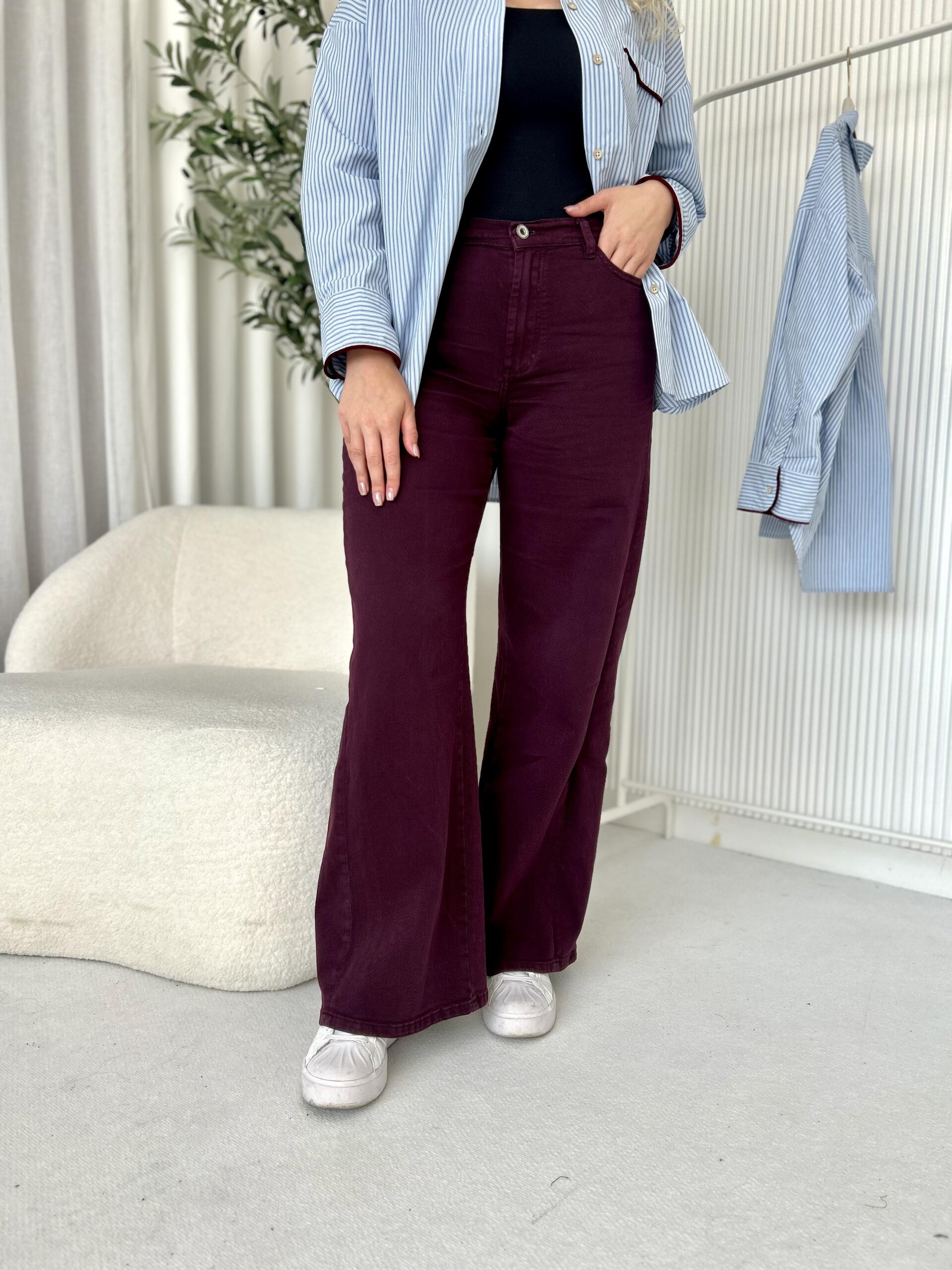 SPODNIE BORDO WIDE LEG