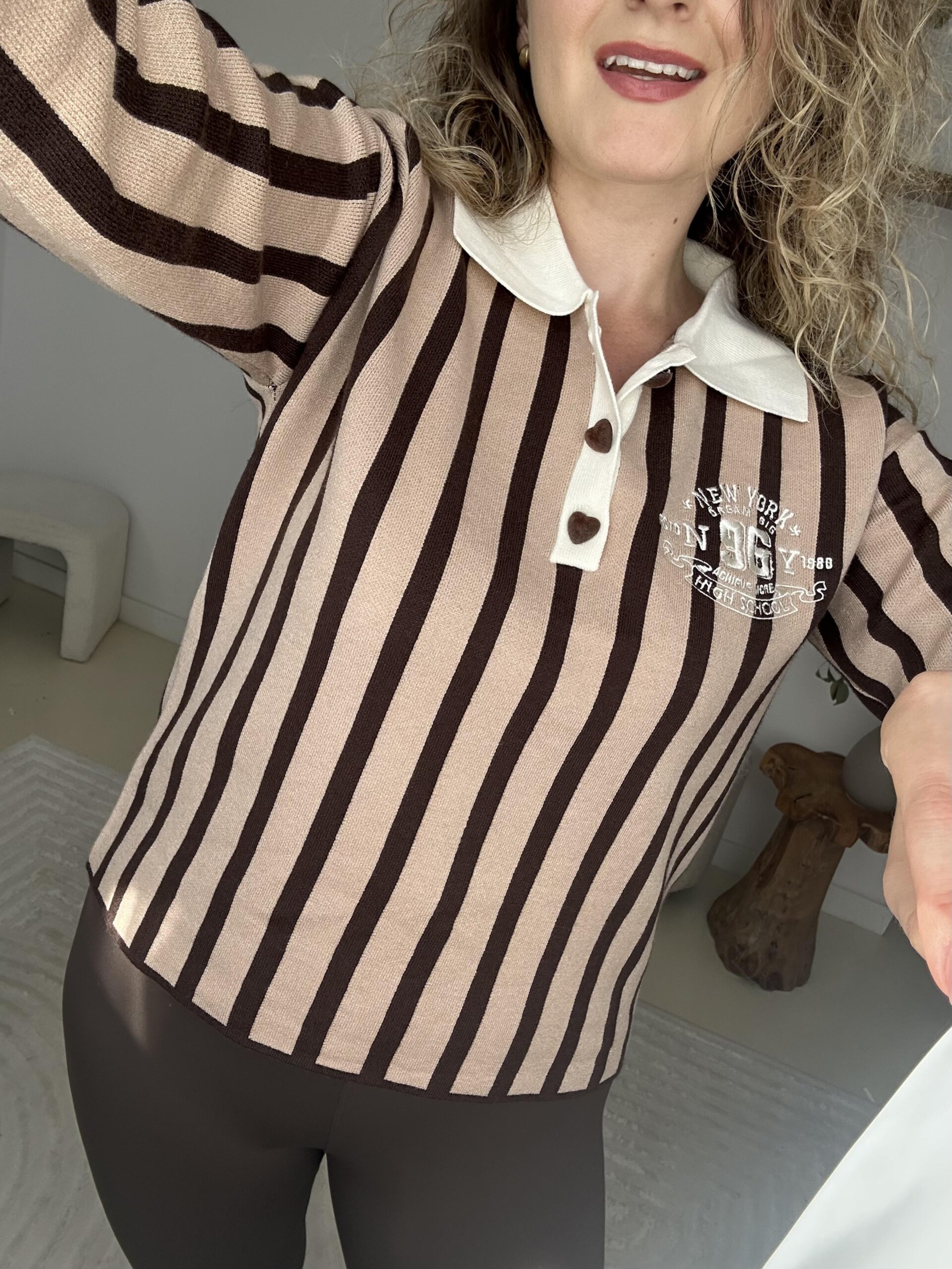 BLUZA POLO CZEKOLADOWA - obrazek 3