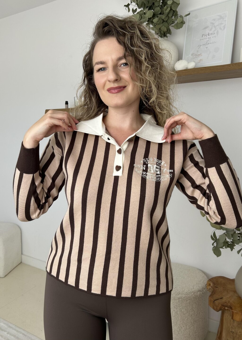 BLUZA POLO CZEKOLADOWA