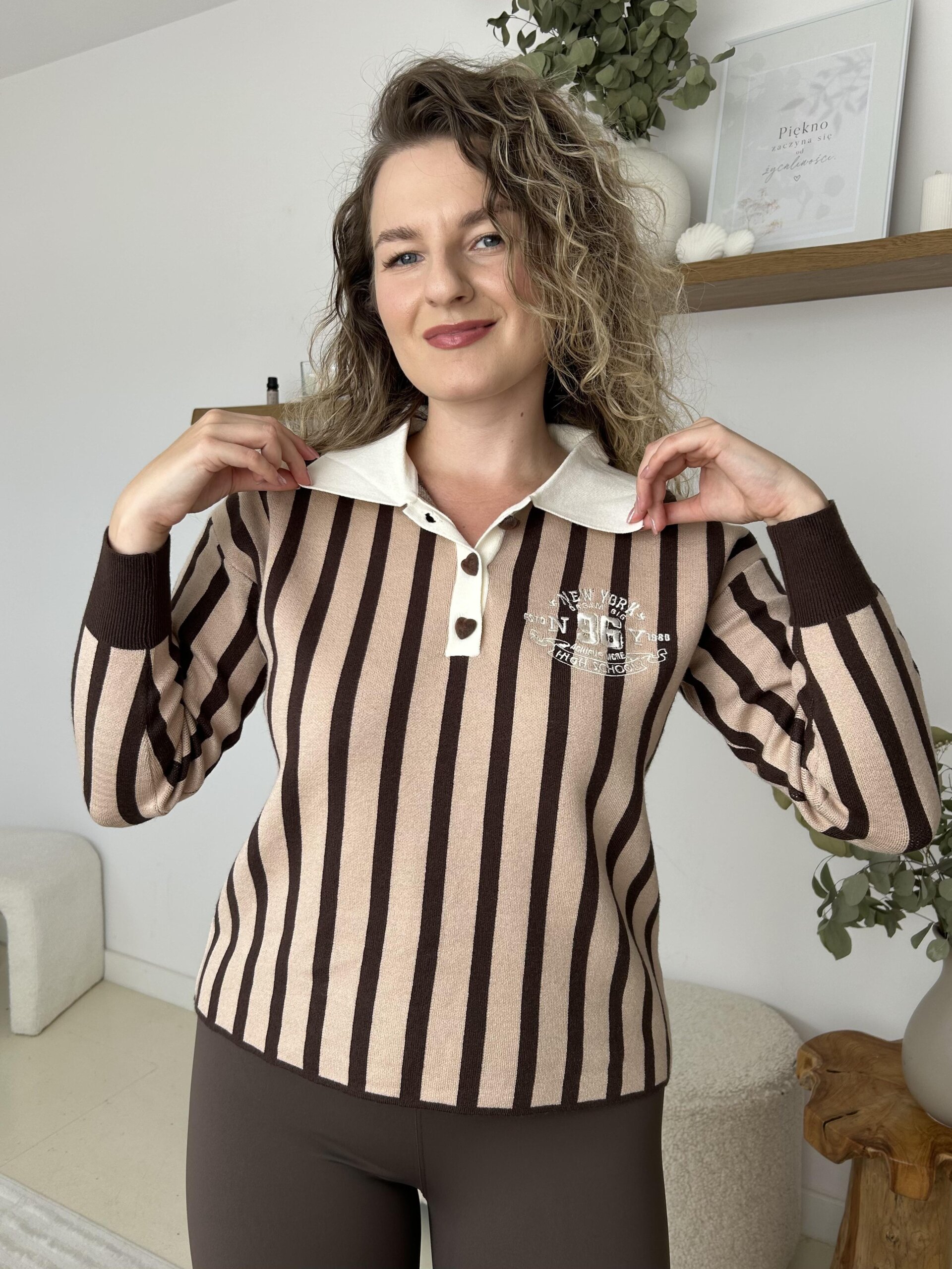 BLUZA POLO CZEKOLADOWA