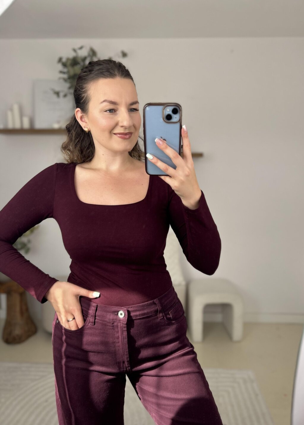 BLUZKA BASIC BORDO