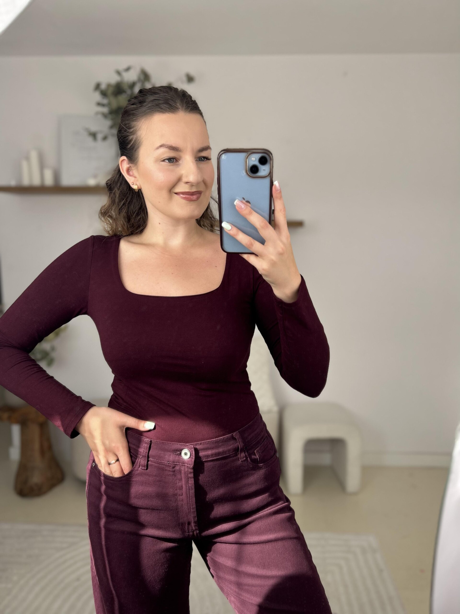 BLUZKA BASIC BORDO
