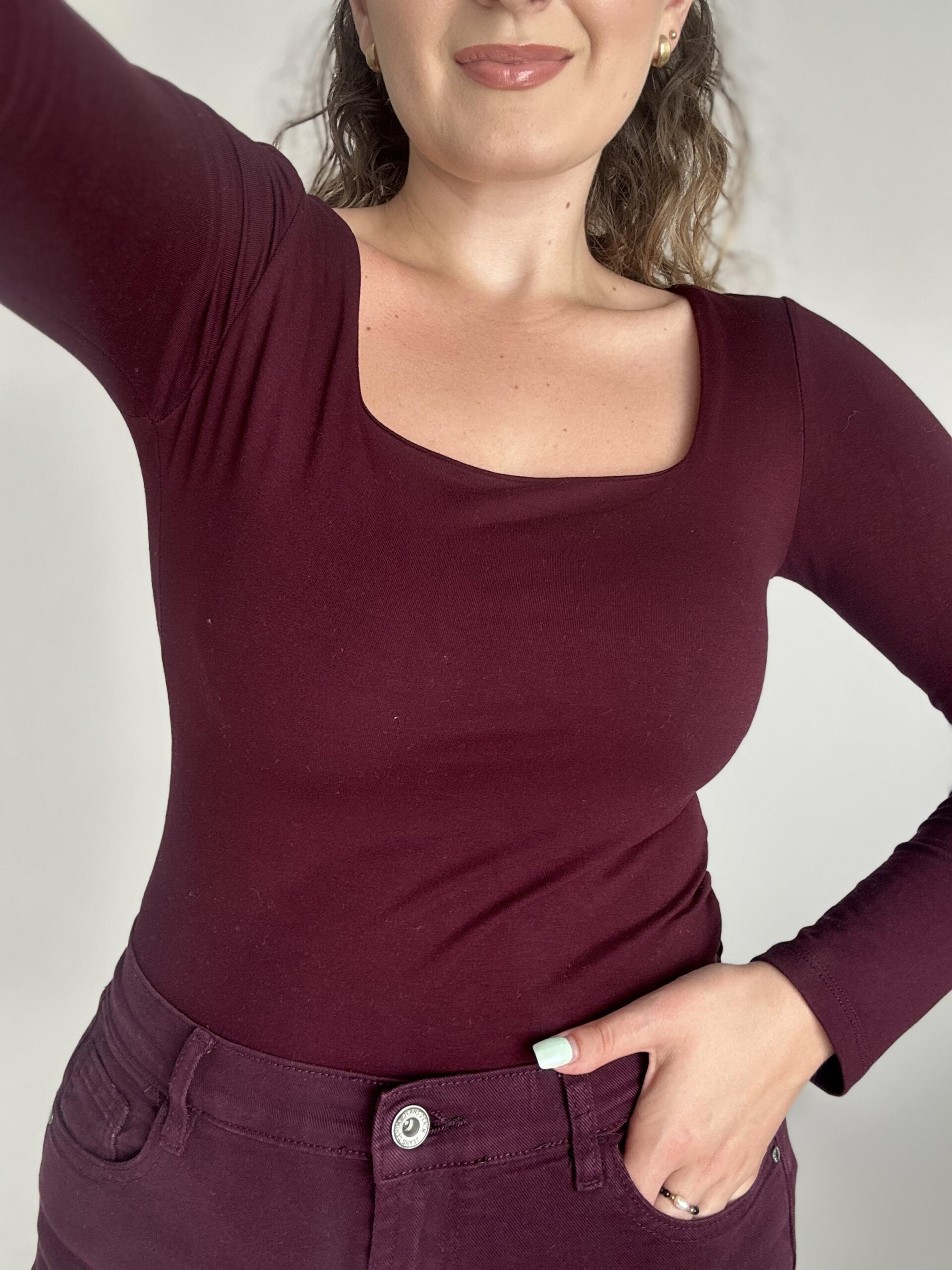 BLUZKA BASIC BORDO - obrazek 3