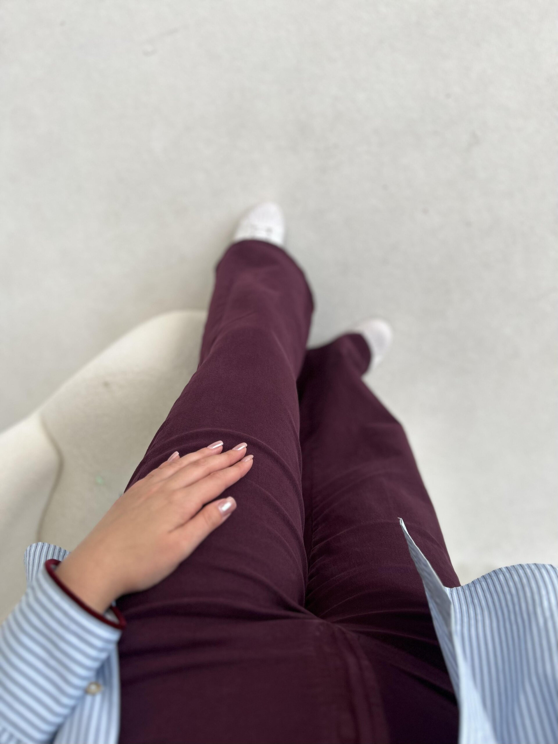 SPODNIE BORDO WIDE LEG - obrazek 7